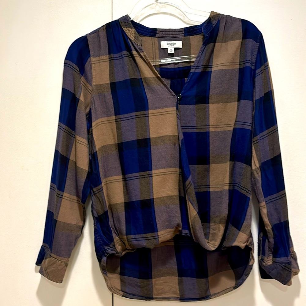 Kenzie Long Sleeve Flannel Look Shirt